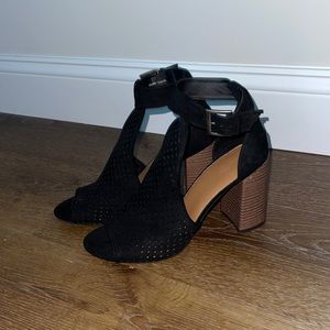 NEVER WORN Mesh Strappy Block Heels